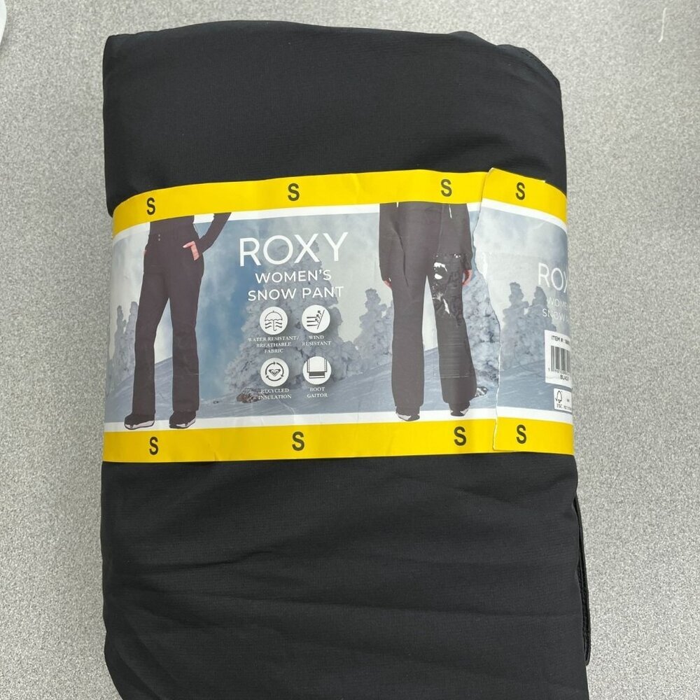 Roxy Women's S Black Snow Pants Water Resistant Insulated Breathable L1210